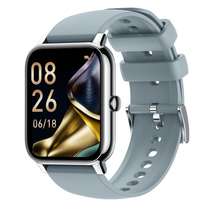 Smartwatch P90 mit neuem 185-mm-Quadrat-Display, Bluetooth-Anruffunktion, Benachrichtigungen, Atemtraining, Herzfrequenzmessung und Schlafüberwachung