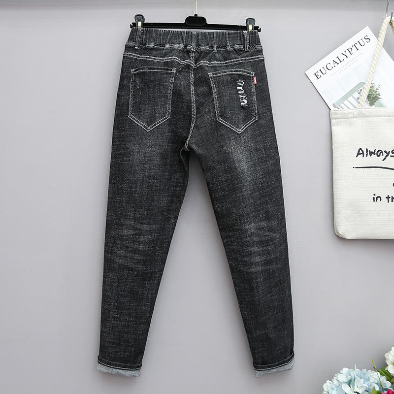 Stretch-Jeans mit hohem Bund für Damen in Übergrößen