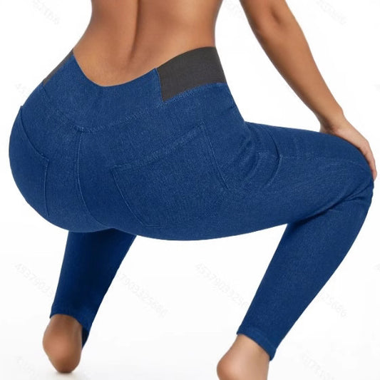 Damen-Jeans mit Fleece-Wattierung, schmale Passform, farblich abgestimmte Skinny-Jeans