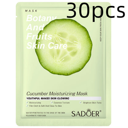 Einfache feuchtigkeitsspendende Gesichtsmaske mit Pflanzen und Früchten