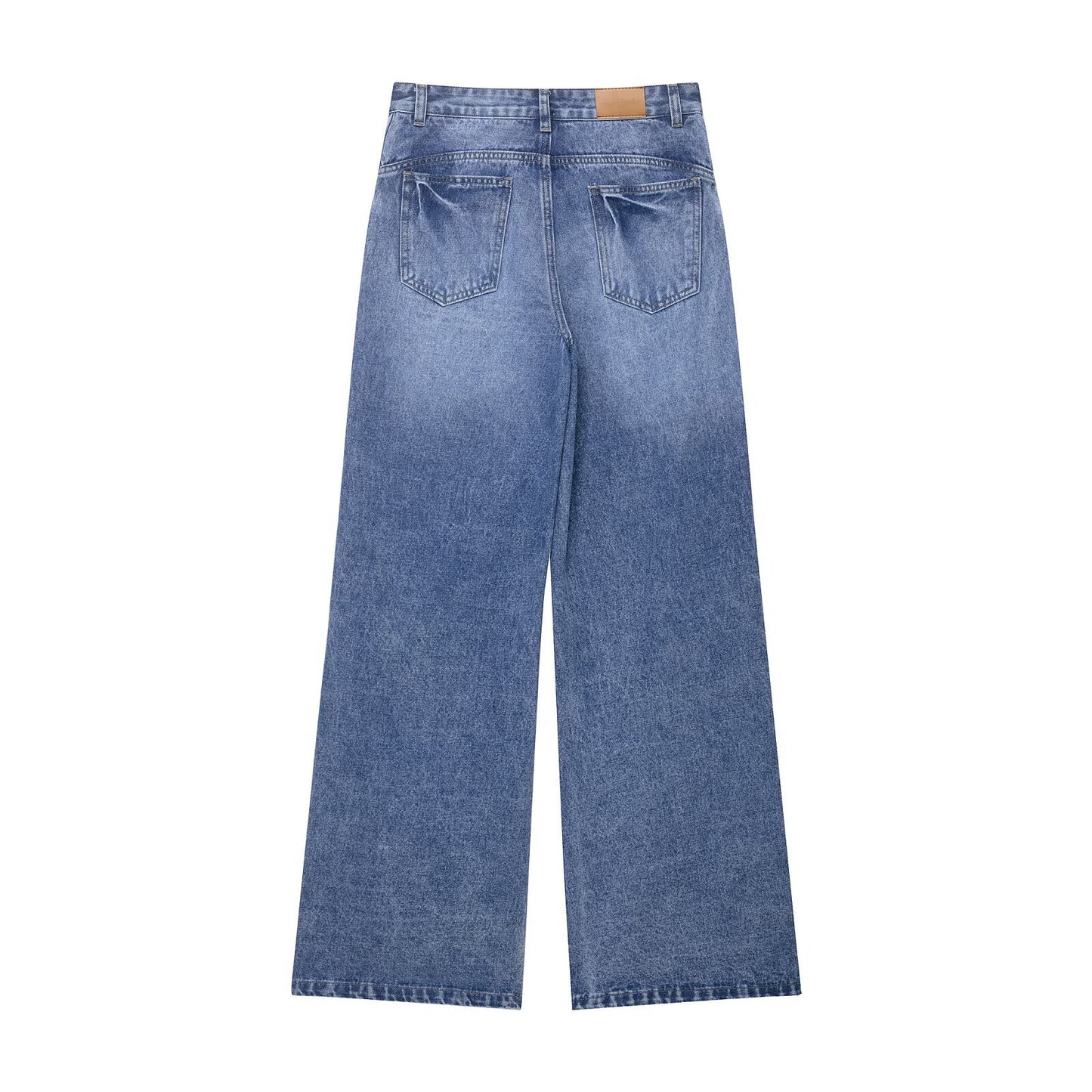 Women's High Waist Baggy Straight Trousers Jeans