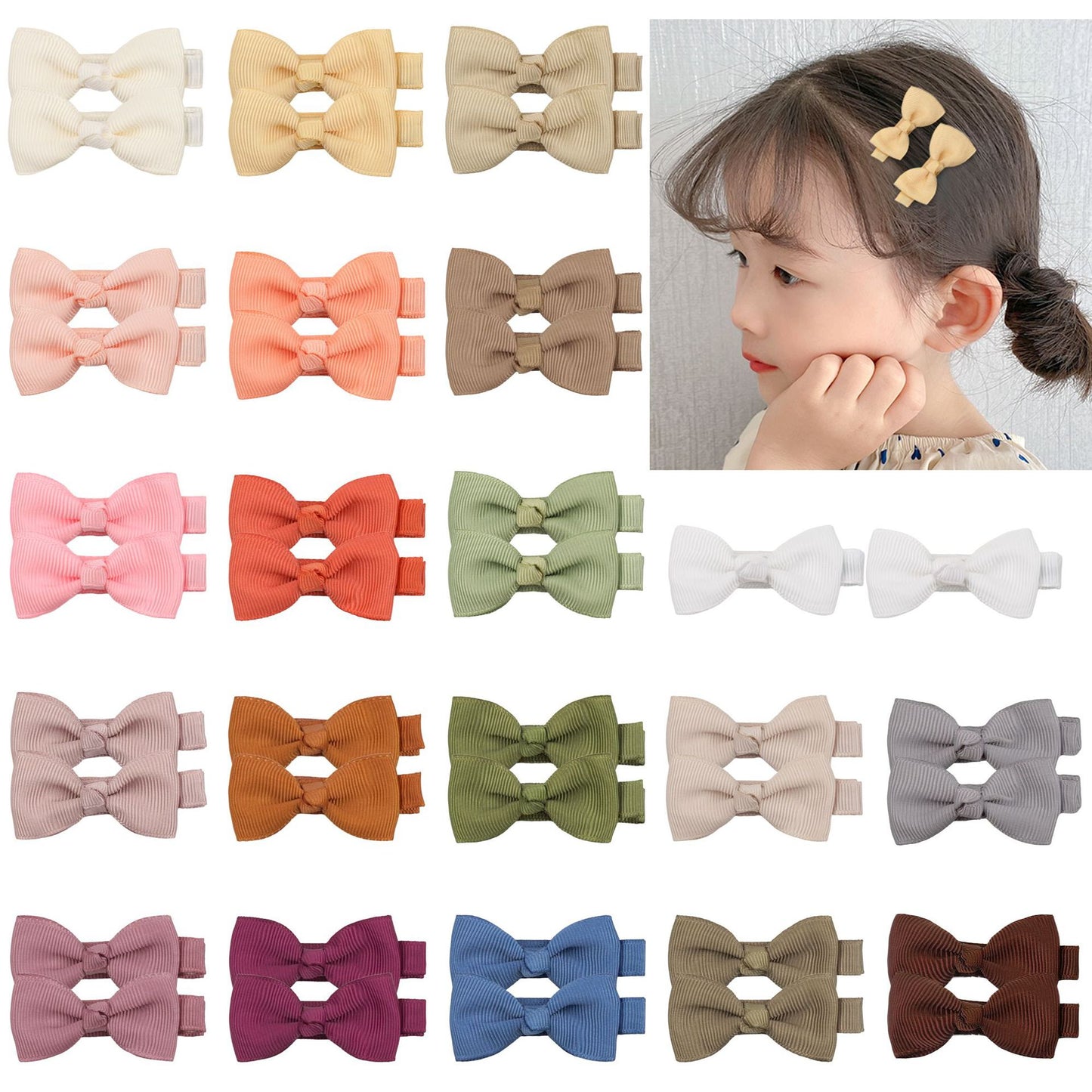 40–80 Stück vollständig gefütterte, rutschfeste Haarspangen in 20–40 Pastellfarben, Haarspangen und Schleifen für Babys, Kleinkinder und Mädchen