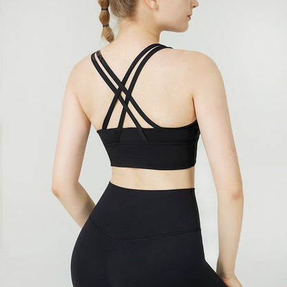 Running Shockproof Sports Bra European And American Cross
