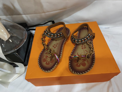 Bohemian Thong Sandals Summer Fashion Flowers Flat Beach Shoes For Women