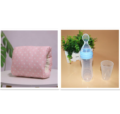 Verstellbares Stillkissen aus Baumwolle für Babys, waschbar, ideal zum Stillen.