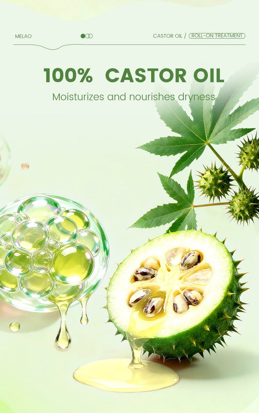 Rizinusöl Roll-On Ätherisches Öl 10 ml Tragbares Haarpflege-Serum für Wachstum und Regeneration, Kopfhautpflegeöl 