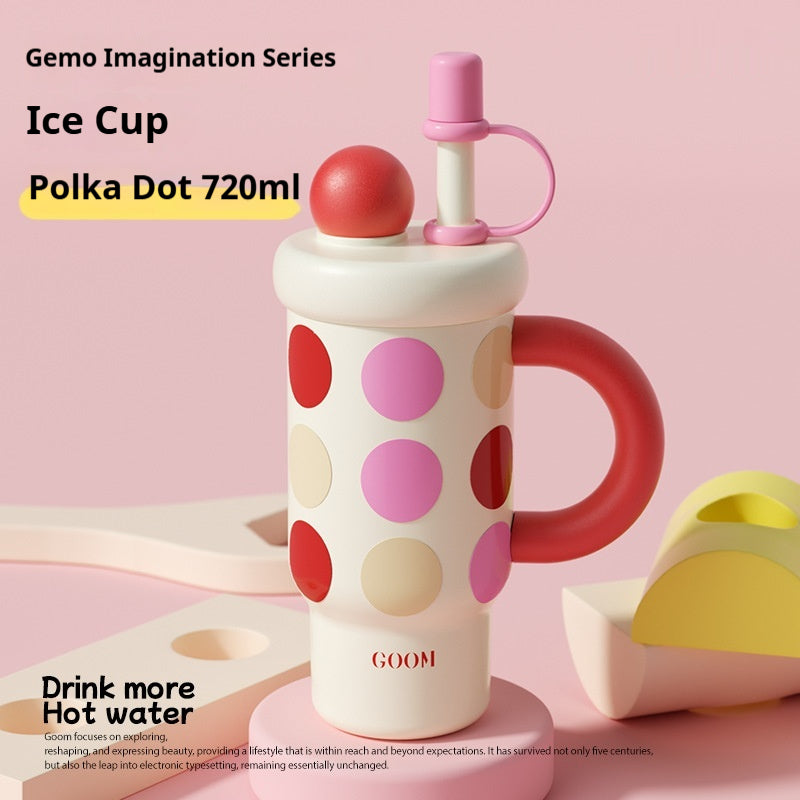 A Fashionable Woman With An Ice-free Insulated Cup