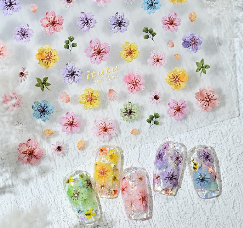 Kamelie 5D Relief Nagelsticker Stereo Ornament