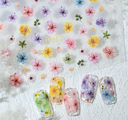 Kamelie 5D Relief Nagelsticker Stereo Ornament