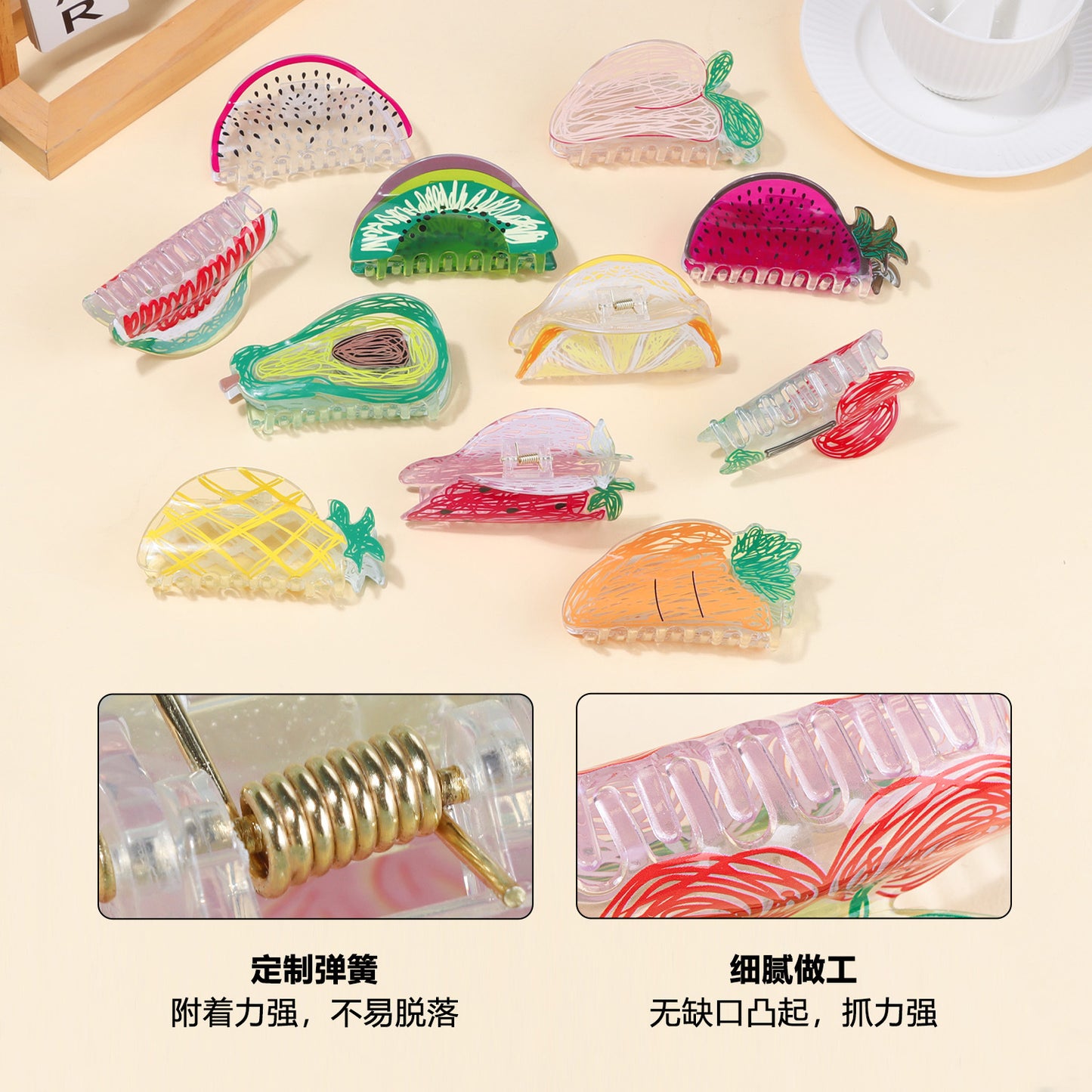 Portable Korean Creative Fruit Transparent Grip