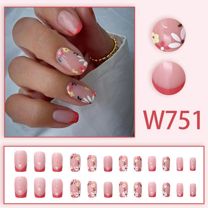 Ice-transparent Multi-color Floral Gentle Sweet Wearable Nail Art