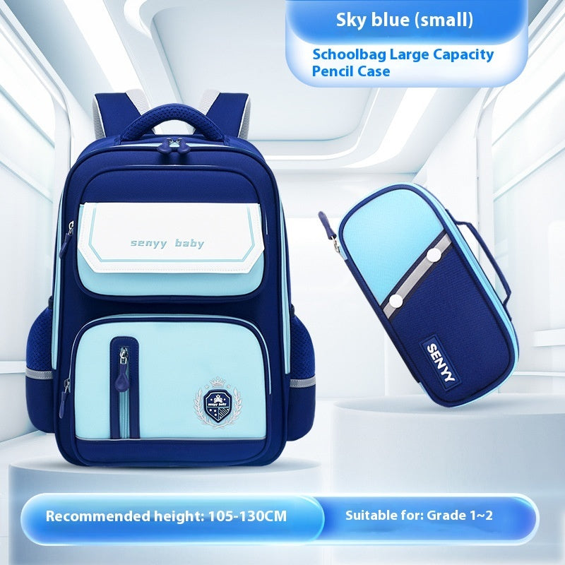 Kinderrucksack mit Rückenprotektor und wasserabweisendem, großem Fassungsvermögen aus Oxford-Gewebe 