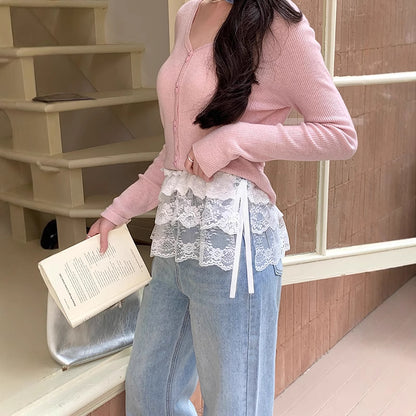 Strapazierfähiger A-Linien-Rock aus Nylon mit Bindebändern