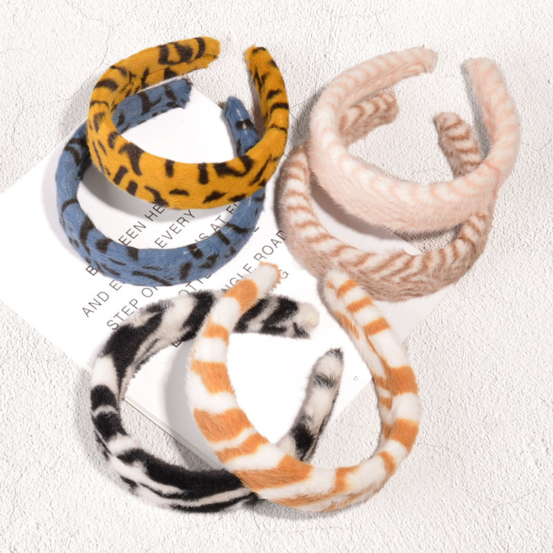 Leopard Print Fluffy Hair Band