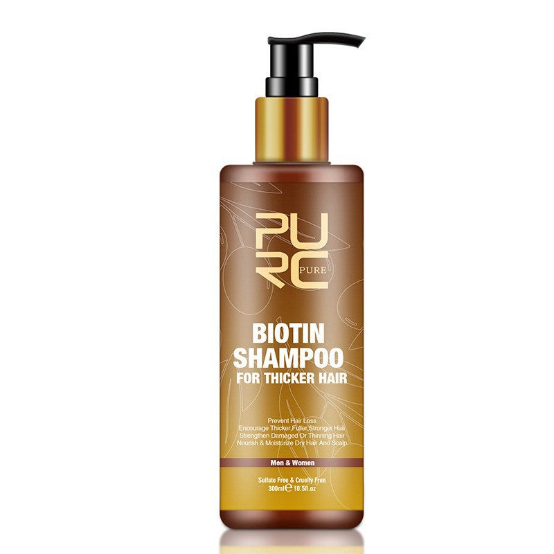 PURC Haarpflege Ingwer Biotin Dreiteiliges Shampoo Conditioner Reparatur Trockene und Frizz Ätherisches Öl