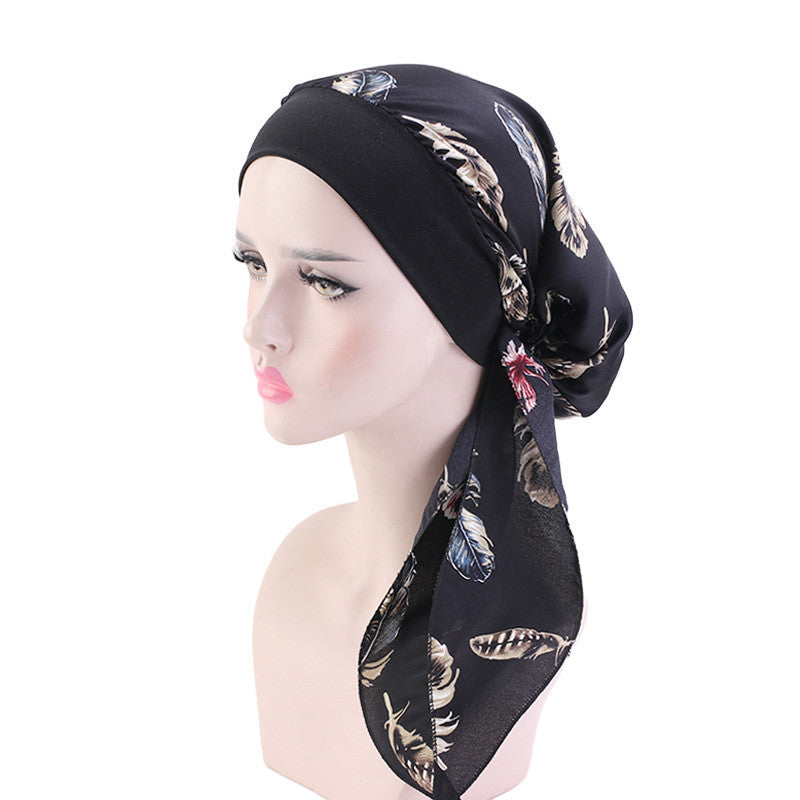 Pastoral style imitation silk stretch headband braid hat