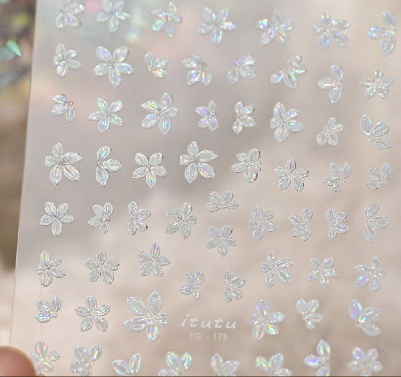 Kamelie 5D Relief Nagelsticker Stereo Ornament