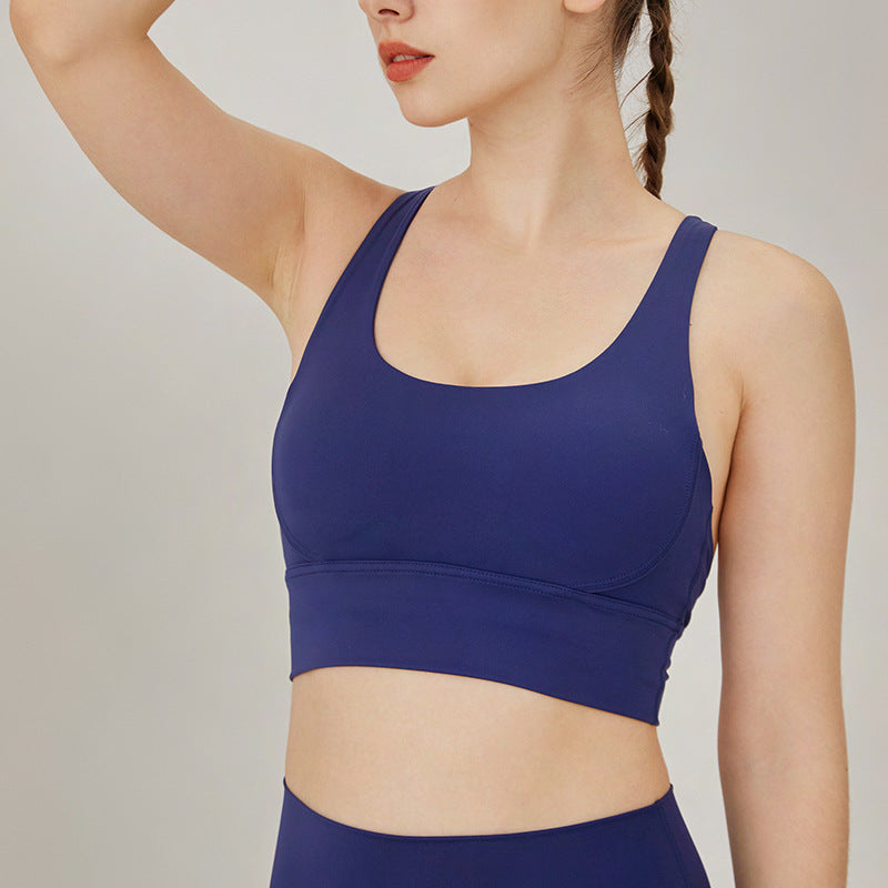 Running Shockproof Sports Bra European And American Cross