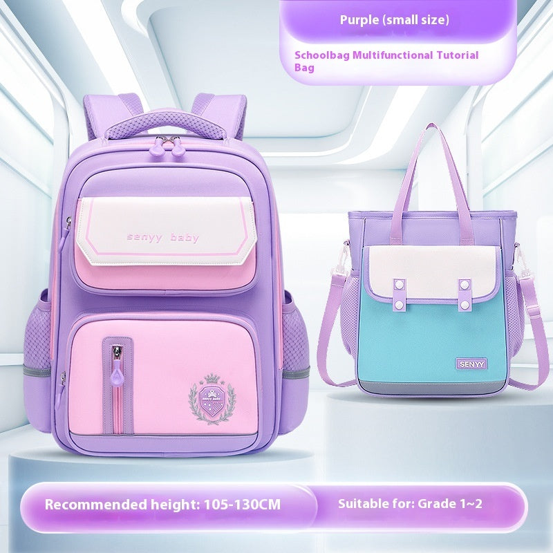 Kinderrucksack mit Rückenprotektor und wasserabweisendem, großem Fassungsvermögen aus Oxford-Gewebe 