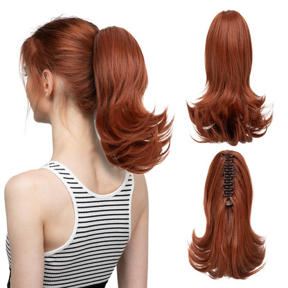 Seidenperücke für Damen, langes Haar, leicht gelockt, kurze Locken