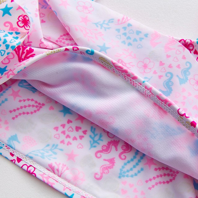 Zweiteiliger Badeanzug aus goldfolienbeschichtetem Nylon für ältere Kinder