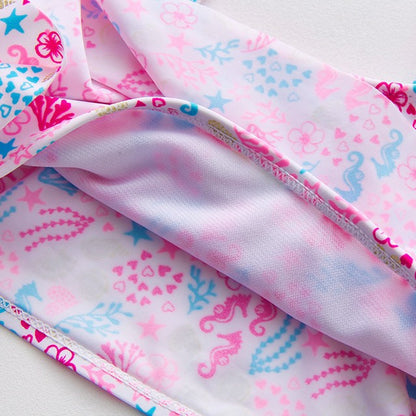 Zweiteiliger Badeanzug aus goldfolienbeschichtetem Nylon für ältere Kinder