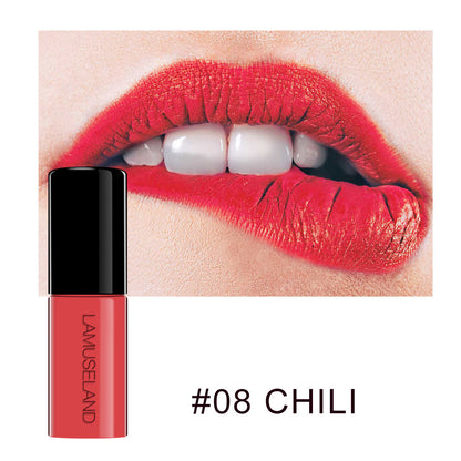 12 Farben, haltbar, wasserfest, antihaftbeschichtet, Lippenstiftprobe, matt, Lip Glaze