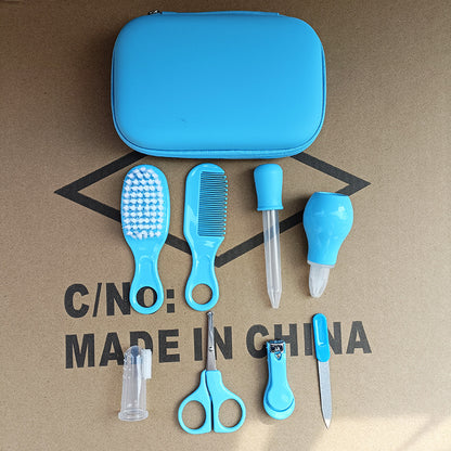 Grenzüberschreitendes Set für Mutter und Kind: 8-teiliges Nagelset für Kinder und Babys inklusive Kämmen, Bürsten und Nasensaugern in EVA-Verpackung