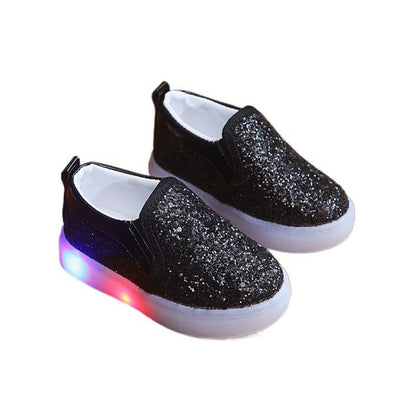 LED-Sneaker für Kinder, beleuchtete Baby- und Kleinkind-Sneaker mit Pailletten, Mädchen-Lichtschuhe