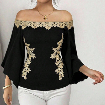 Sexy besticktes, figurbetontes Top für Damen