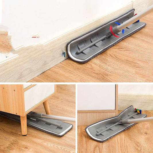 Magischer Silikon-Wischmopp, flacher Wischmopp zum Auswringen, freihändiges Waschen, Mikrofaser-Wischmopp für Zuhause, Küche, Haushalt, Bodenreinigung, Wischmopp-Pads