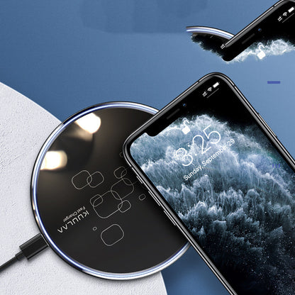 Kabelloses Ladegerät für den Schreibtisch, ultradünn, Schnellladefunktion, kabelloses Ladegerät für Mobiltelefone