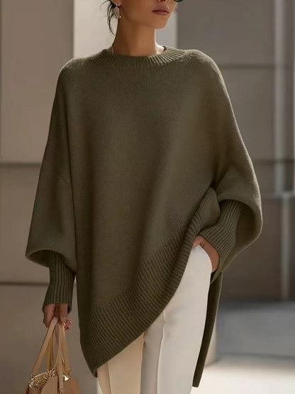 Dicker, lockerer Damen-Strickpullover mit Rundhalsausschnitt, vielseitig kombinierbar