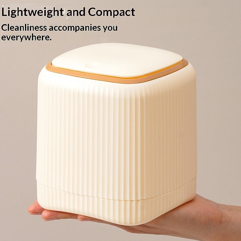 Übergroßer, doppelwandiger Mini-Tischmülleimer mit Deckel für bequeme Benutzer