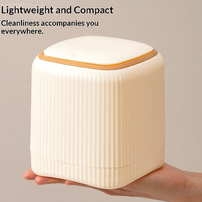 Übergroßer, doppelwandiger Mini-Tischmülleimer mit Deckel für bequeme Benutzer