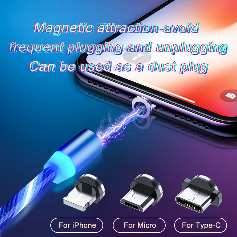 Magnetisches Ladekabel, Schnellladekabel, Beleuchtung, Micro-USB-Kabel, LED-Magnetladegerät, Typ-C-Kabel
