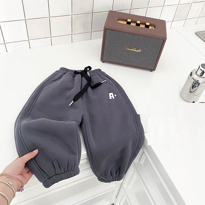 Modische Plüsch-Jogginghosen für Kinder, Jungen und Mädchen