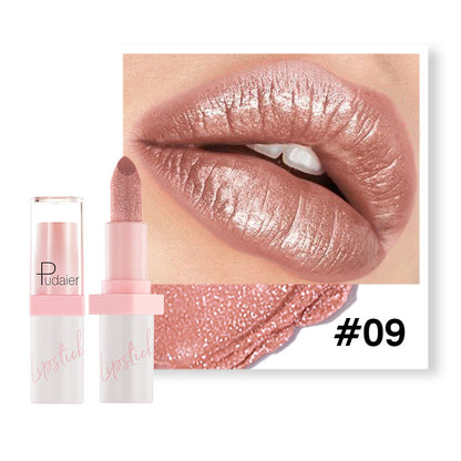 Metallisch schimmernder Lippenstift