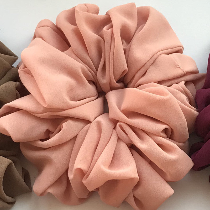 Großer Kopfstrauß aus Chiffon, Dickdarmring, Haarring