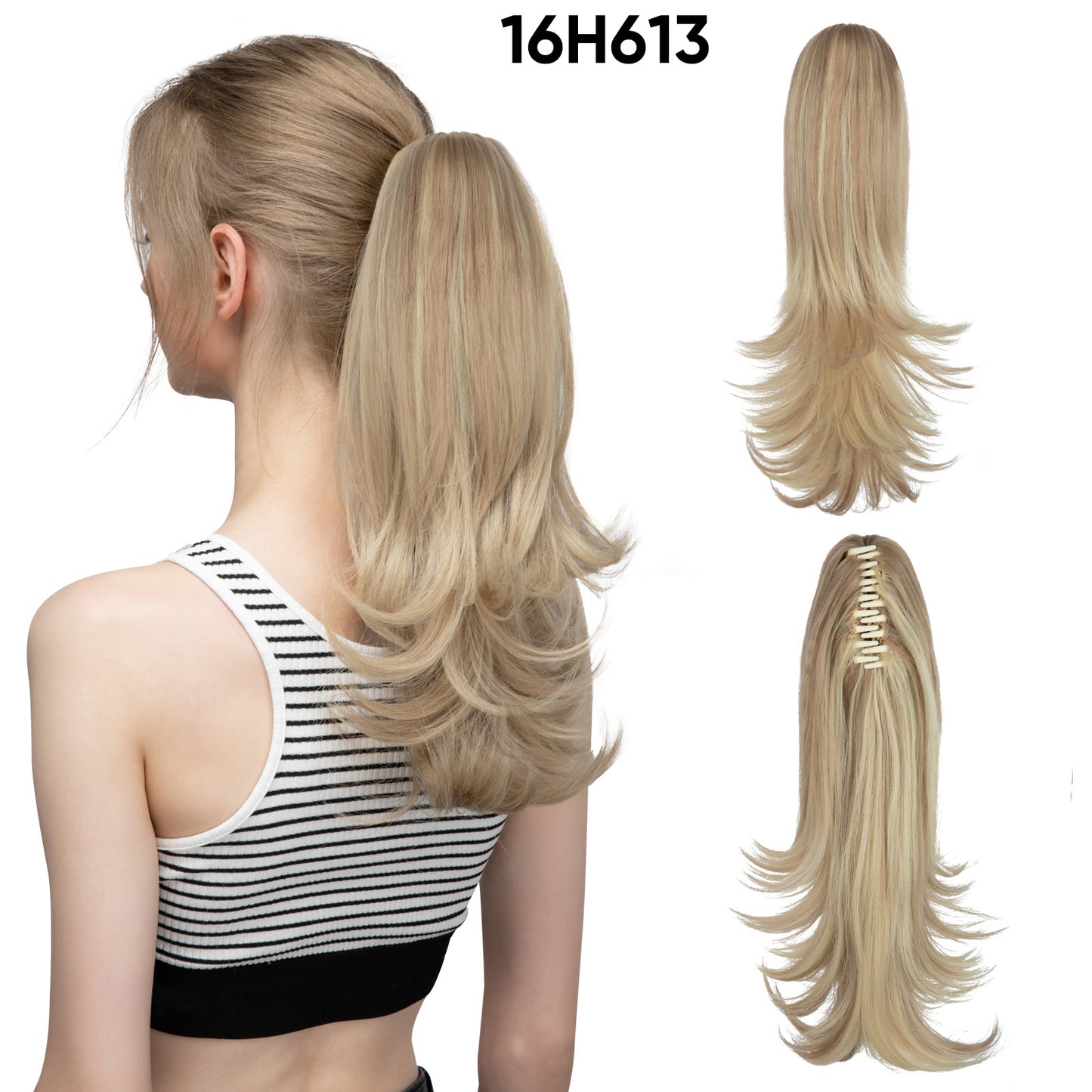 Seidenperücke für Damen, langes Haar, leicht gelockt, kurze Locken