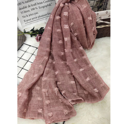 Tie Dye Cotton Linen Ball Scarf Ladies Muslim