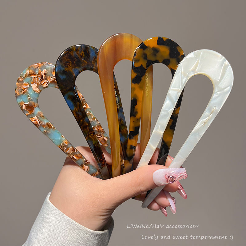 U-förmige Haarnadel, Haaraccessoires für Damen-Duttfrisuren