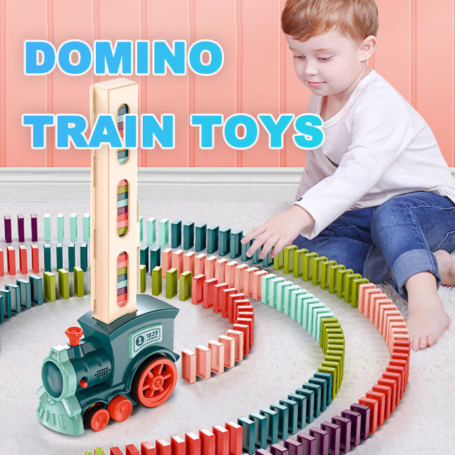 Domino-Zugspielzeug, Babyspielzeug, Auto-Puzzle, automatische Freigabe, Lizenzierung, elektrische Bausteine, Zugspielzeug