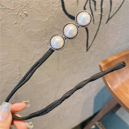 Simple Fluffy Bun Half Bun Hair Tie Elastic Lazy Flower Bud Hairpin Hair Accessories