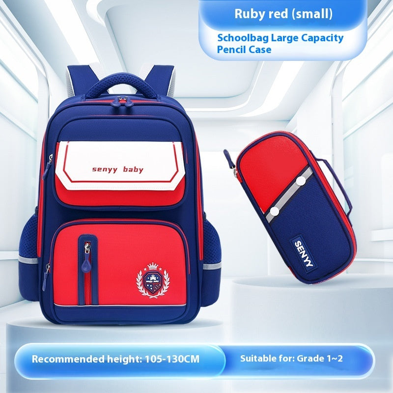 Kinderrucksack mit Rückenprotektor und wasserabweisendem, großem Fassungsvermögen aus Oxford-Gewebe 