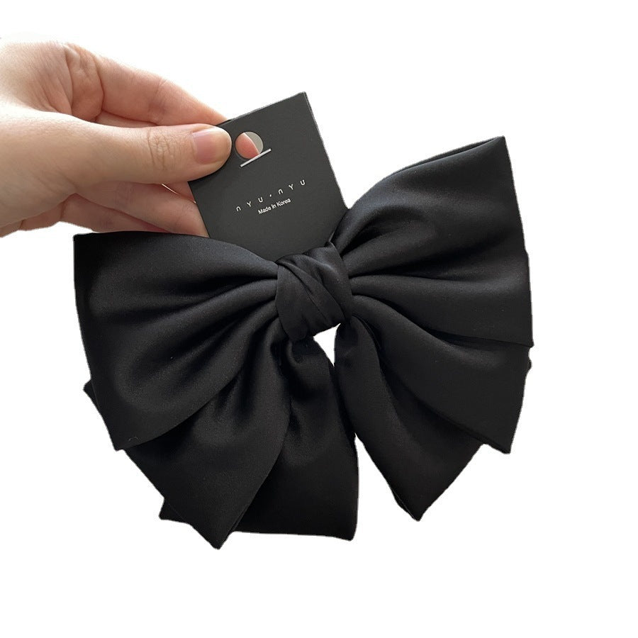 Women's Solid Color Drape Satin Bow Barrettes