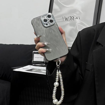 Einfache Handyhülle aus Garn mit Glitzer-Linsenschutz