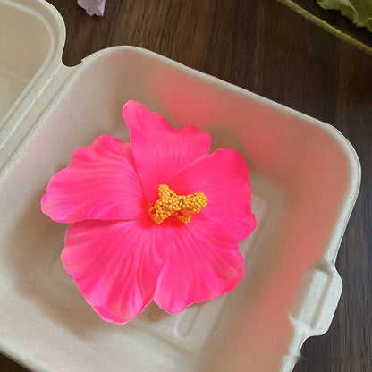 Haarspange mit Hibiskusblüten-Motiv für Damen, maritimes Foto-Ambiente, Kopfbedeckung, seitliche Blumenspange