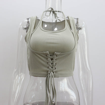 Ladies Sleeveless Tie-up Top