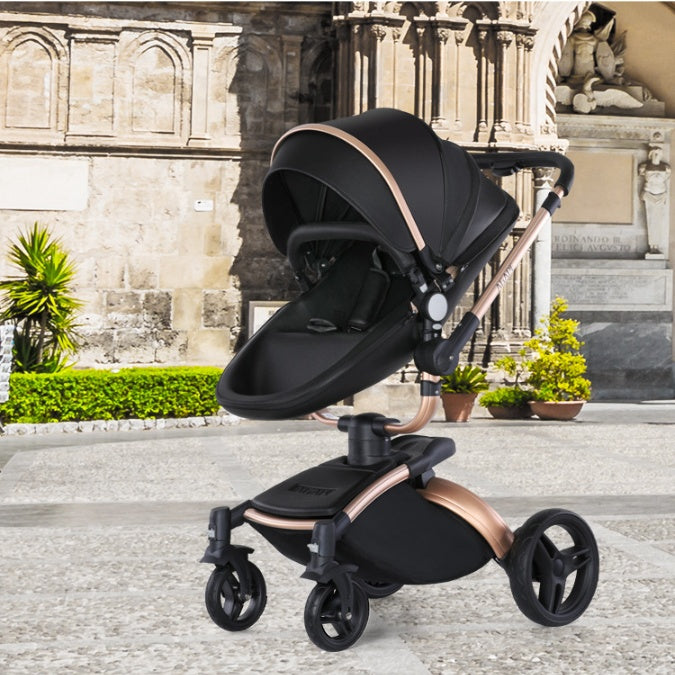 Hochformat-Kinderwagen mit 360°-Drehung, 3-in-1-Korb und Faltfunktion